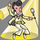Ein Cartoon-Figur von Elvis